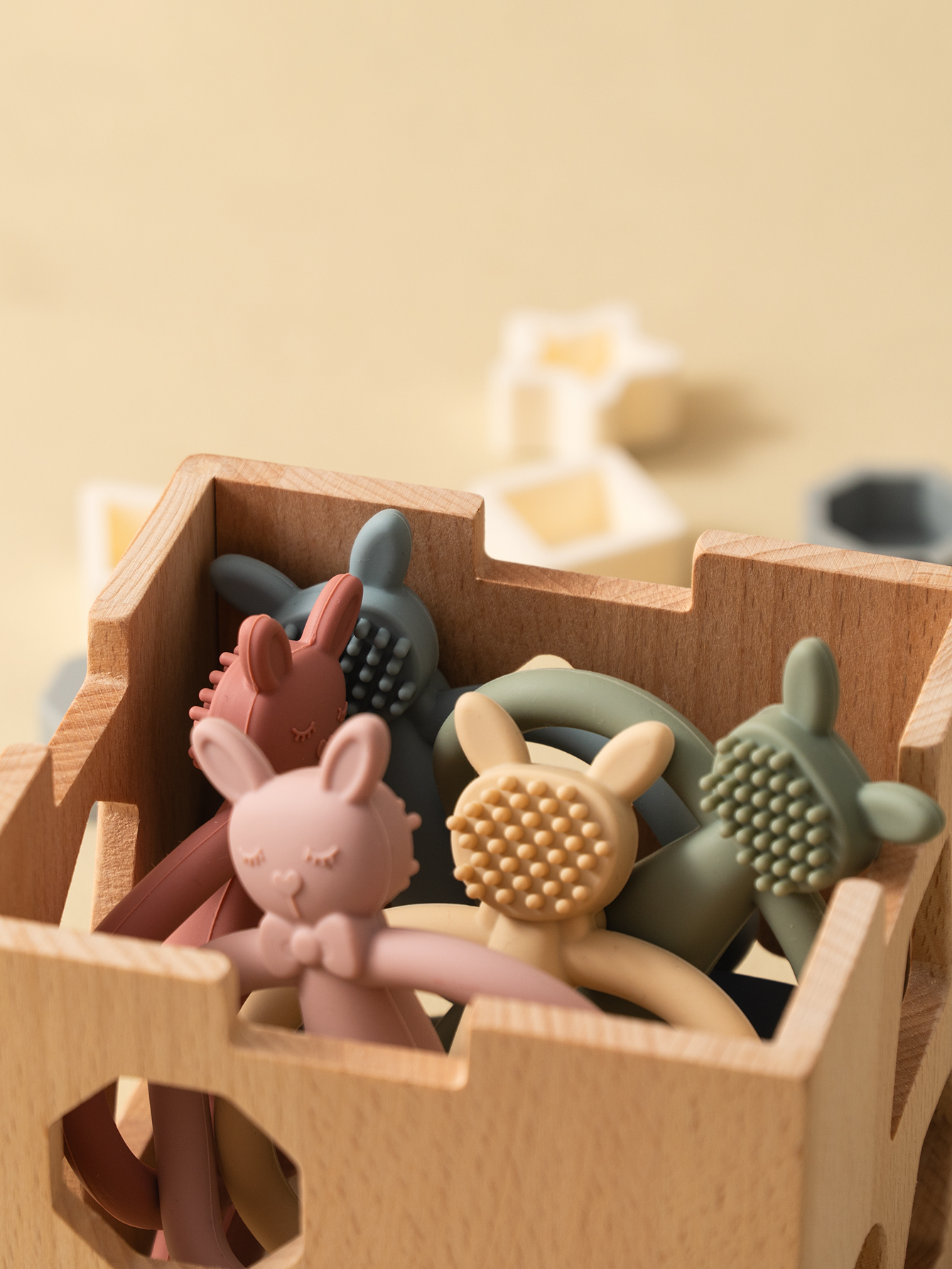 AliExpress Color Kids 1PCS Silicone Teether Toys Baby Nursing Teether Gifts Newborn Cartoon Rabbit Teether Toys Teething Infant Chewing Toy, view 6