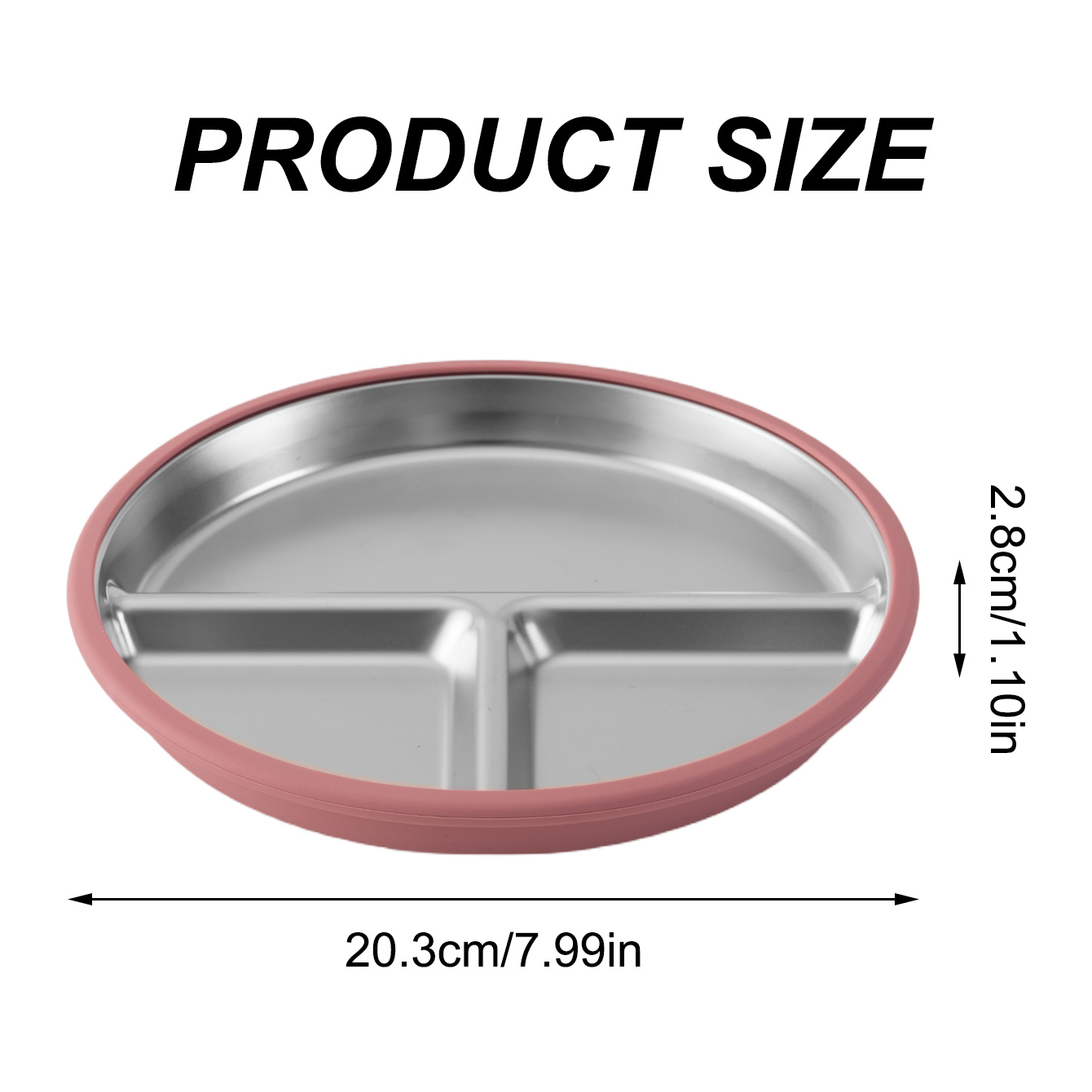 AliExpress Color Kids 1PCS Stainless Steel Plate Detachable Suction Dishes Baby Feeding Sucker Bowl Food Grade Silicone Food Tray Tableware, view 5