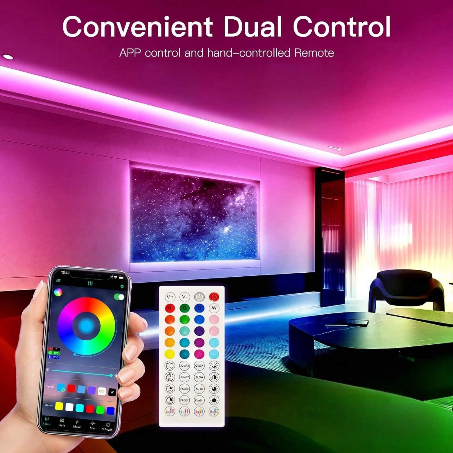 AliExpress Bluetooth RGB 5050 LED Strip Lights (10m to 30m), view 5