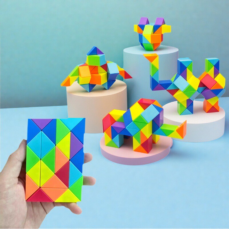 AliExpress Colored Magic Cube Toys Magic Rule Snake Multi-color Puzzle Fidget Toys Decompression Transformable Cubes Educational Toys