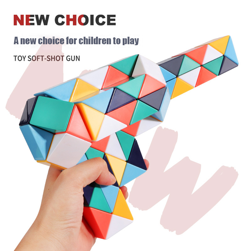 AliExpress Colored Magic Cube Toys Magic Rule Snake Multi-color Puzzle Fidget Toys Decompression Transformable Cubes Educational Toys, view 2