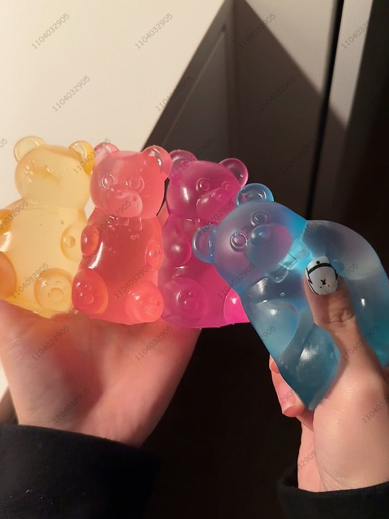 AliExpress Colorful Gummy Bear Fudge Squeeze Toy Jelly Bean Gummy Candy Fidget Hand Relax Toy Anti-Stress Release for All Ages, view 2