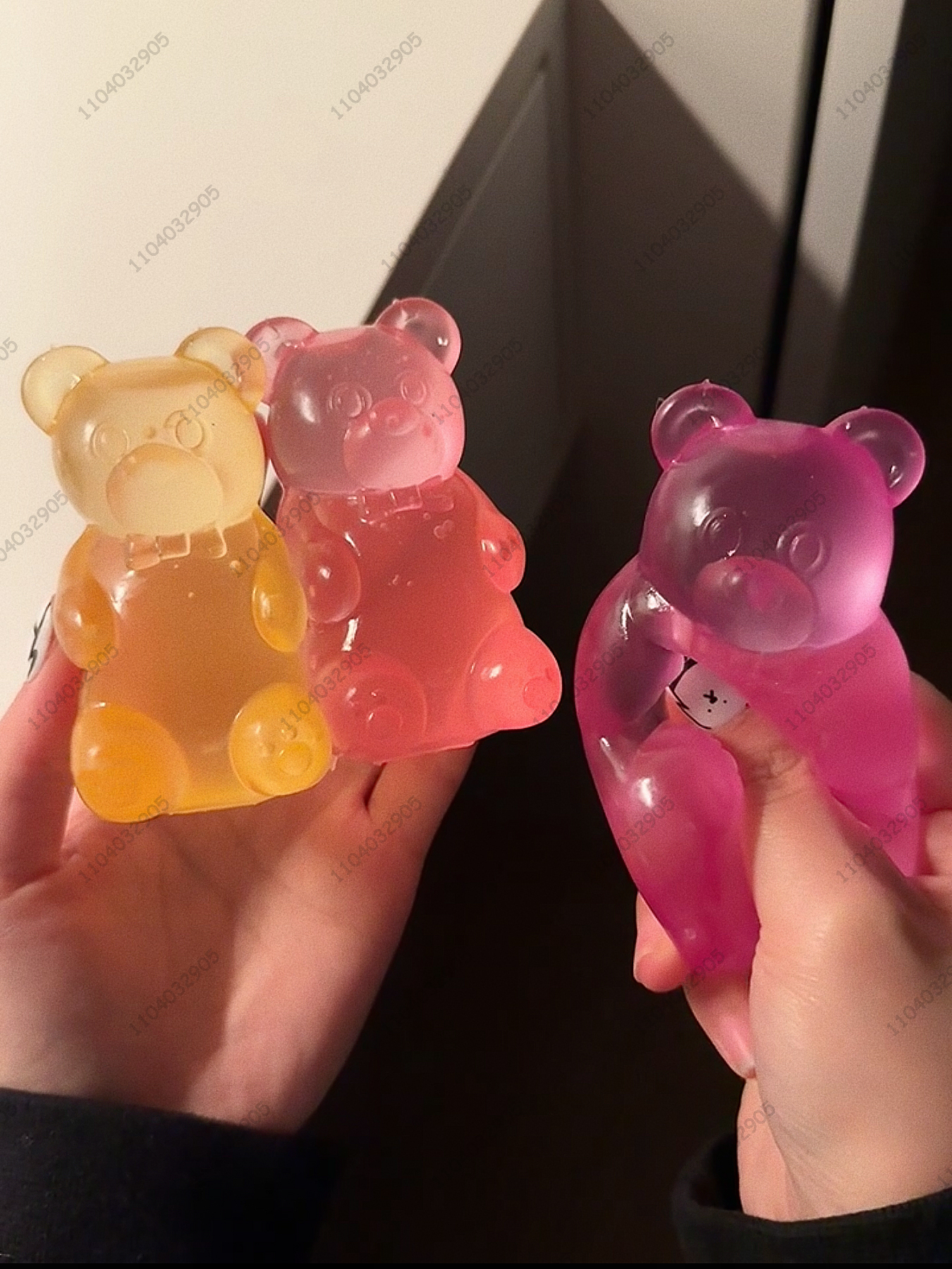 AliExpress Colorful Gummy Bear Fudge Squeeze Toy Jelly Bean Gummy Candy Fidget Hand Relax Toy Anti-Stress Release for All Ages, view 3