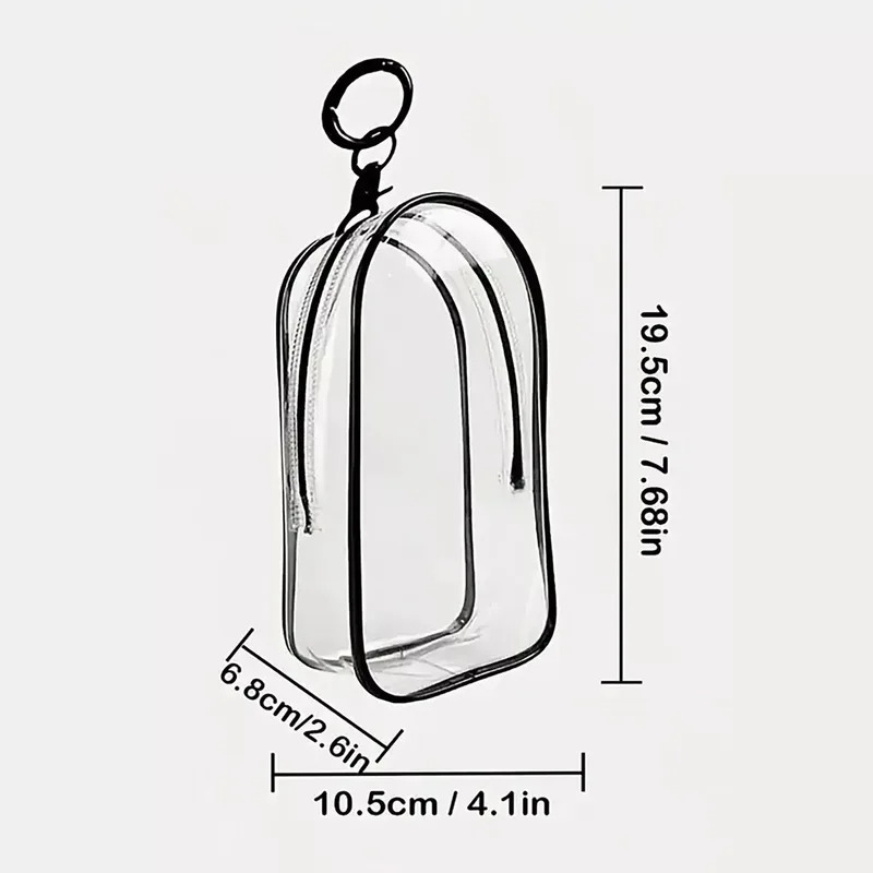 AliExpress Colorful Transparent Protector Case Organizer Box for 17cm Plush Dolls Outdoor Display Bag With Keychain Doll Accessories, view 5