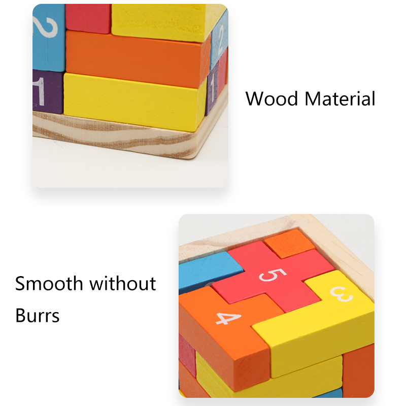 AliExpress Colorful Wooden Blocks Puzzles, Classic Luban Lock Cube 3D Puzzle Toys, Intellectual Game for Children and Adults, view 4