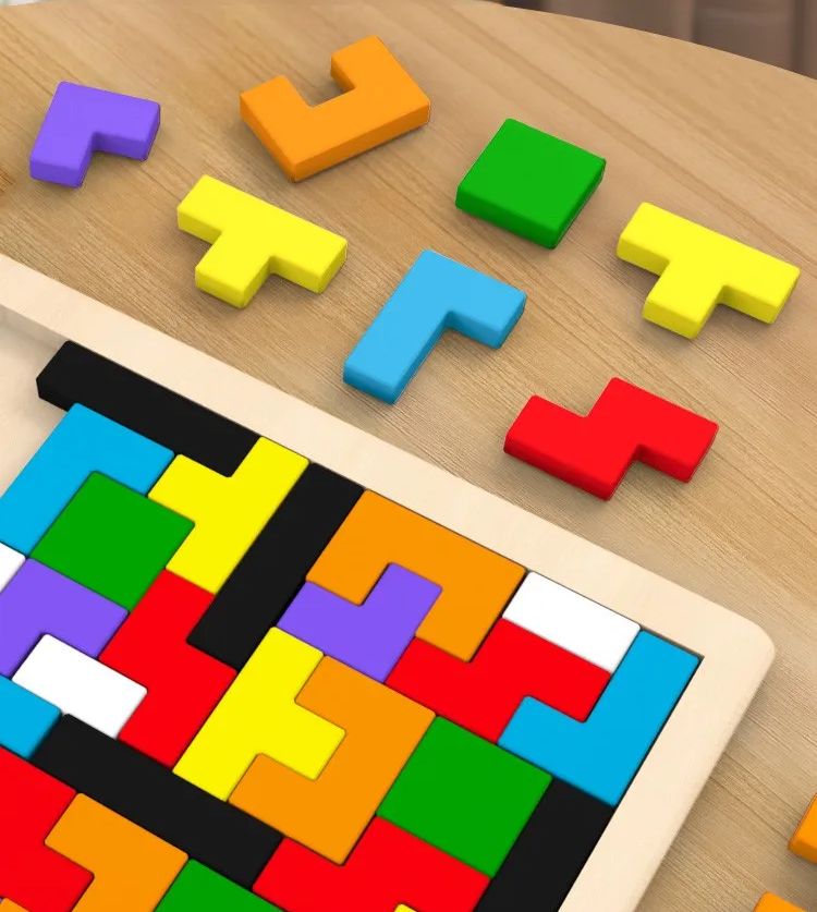 AliExpress Colorful Wooden Puzzle Toys Tangram Montessori Materials Children's Puzzle Toys Building Blocks Children's Learning Toys, view 3