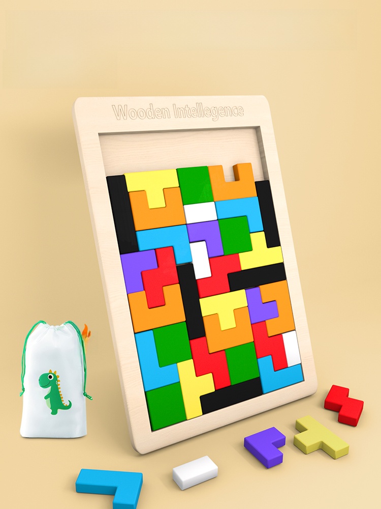 AliExpress Colorful Wooden Puzzle Toys Tangram Montessori Materials Children's Puzzle Toys Building Blocks Children's Learning Toys, view 4