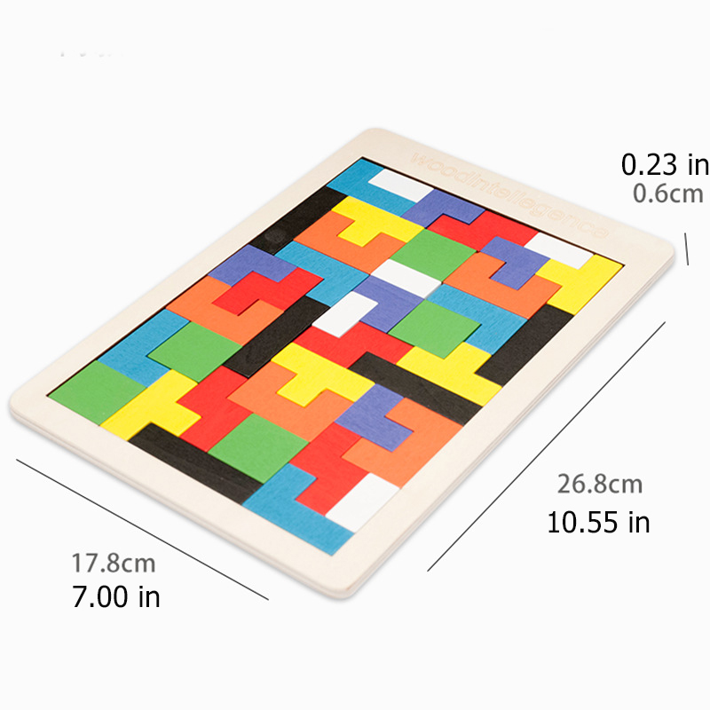AliExpress Colorful Wooden Puzzle Toys Tangram Montessori Materials Children's Puzzle Toys Building Blocks Children's Learning Toys, view 5