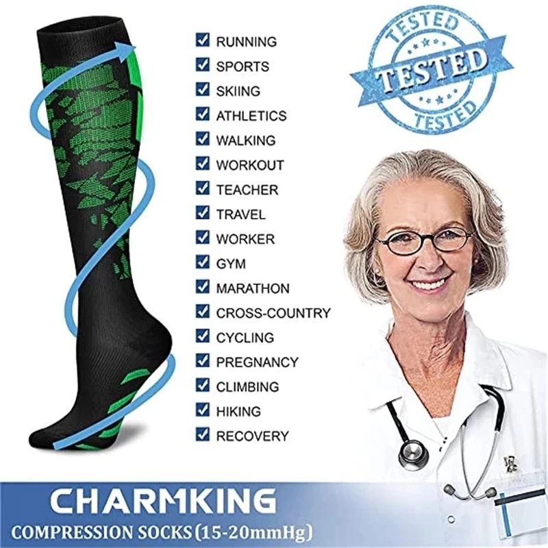AliExpress Compression Socks Running Sports Socks Medical Nursing 20-30mmhg for Flight Travel Pregnancy Edema Diabetes Varicose Veins Socks, view 3