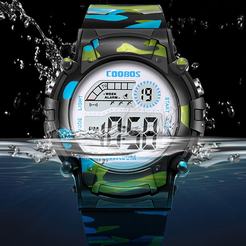AliExpress COOBOS Kids Camouflage LED Digital Watch, view 2