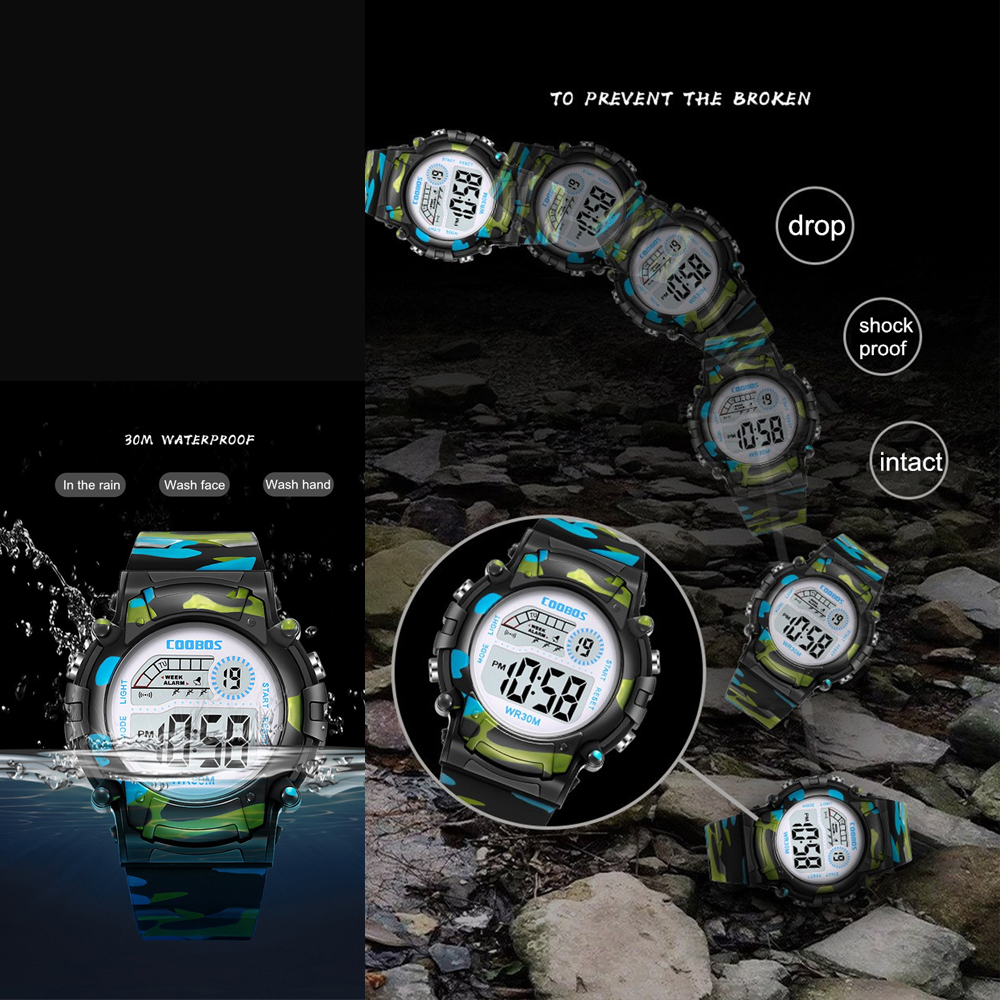 AliExpress COOBOS Kids Camouflage LED Digital Watch, view 4