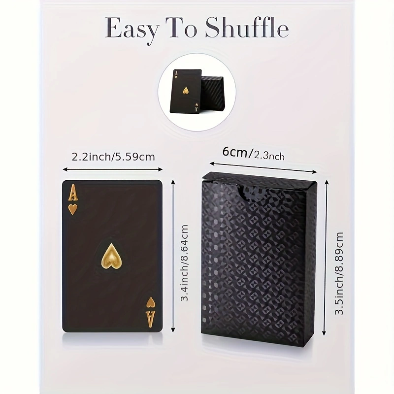 AliExpress Cool Black Gold Waterproof Playing Cards, a Deck of Playing Cards Containing Christmas, Halloween, Thanksgiving Gifts, Game Gift, view 2