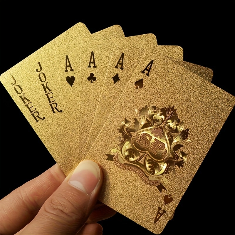 AliExpress Cool Black Gold Waterproof Playing Cards, a Deck of Playing Cards Containing Christmas, Halloween, Thanksgiving Gifts, Game Gift, view 5