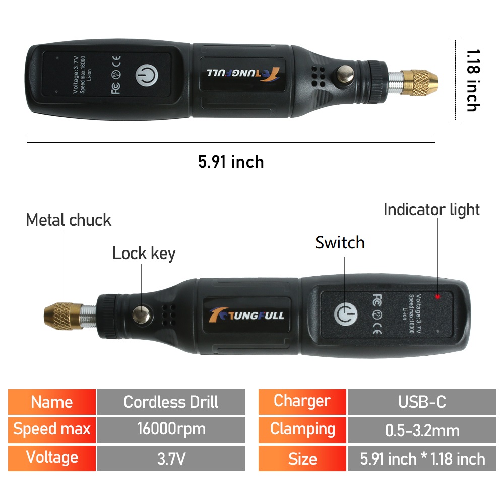 AliExpress Cordless Mini Rotary Tool Electric Drill USB Rechargeable Engraving Pen For Dremel Handheld Polishing Drilling Carving DIY Craft, view 2