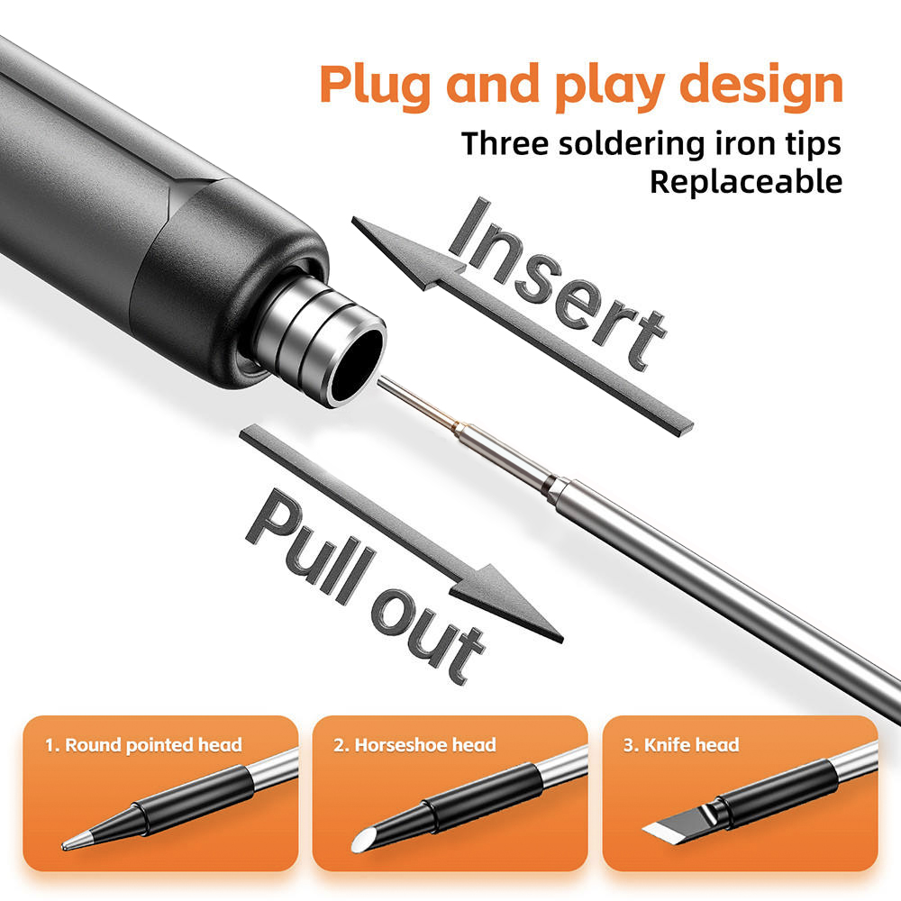 AliExpress Cordless USB-C Digital Soldering Iron with Battery, view 4
