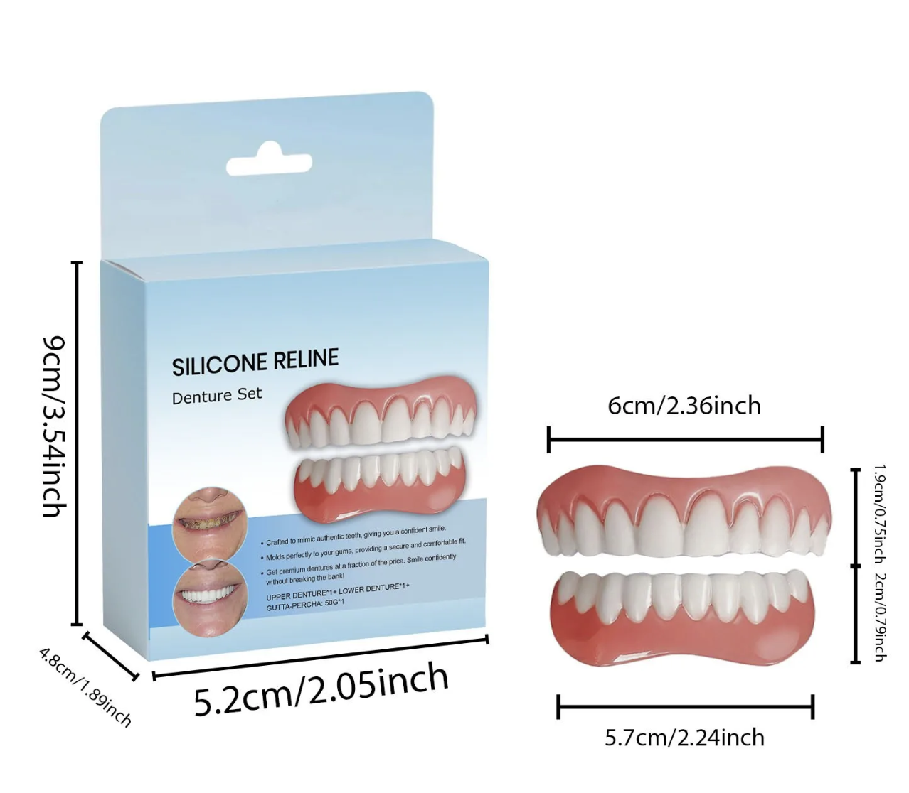 AliExpress Silicone Snap-On Cosmetic False Teeth Set, view 2
