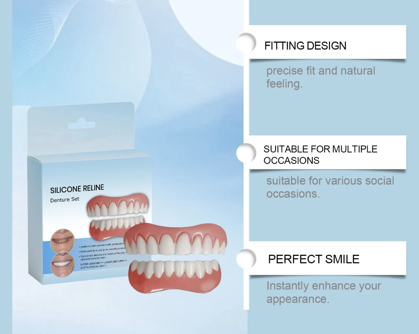 AliExpress Silicone Snap-On Cosmetic False Teeth Set, view 6