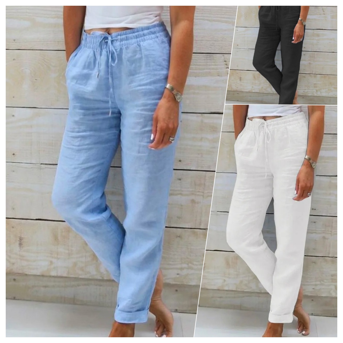 AliExpress Cotton Linen Summer Pants for Women High Waist Elastic Casual Trousers Streetwear Solid Female Clothes 2026 Loose Pencil Pants