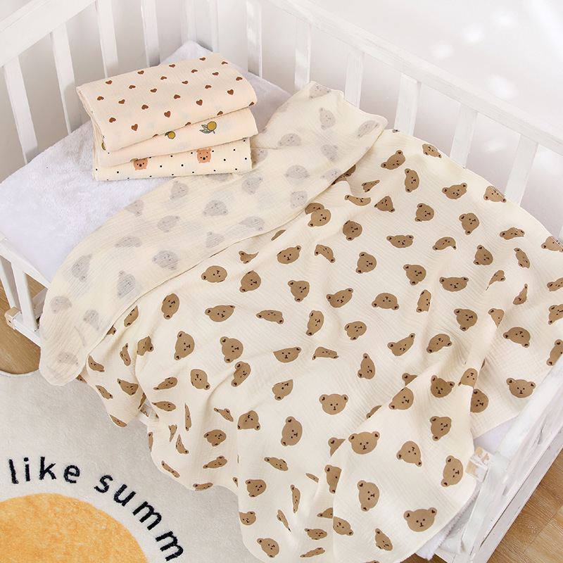 AliExpress Cotton Muslin Cute Cartoon Printing Baby Swaddle Blanket Soft Breathable Newborn Baby Receiving Blanket For Infant Boys Girls