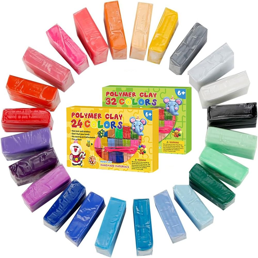 AliExpress Creative 24/32 Colors Polymer Clay Blocks Colorful DIY Oven Bake Clay Gift Lightweight Molding Plasticine