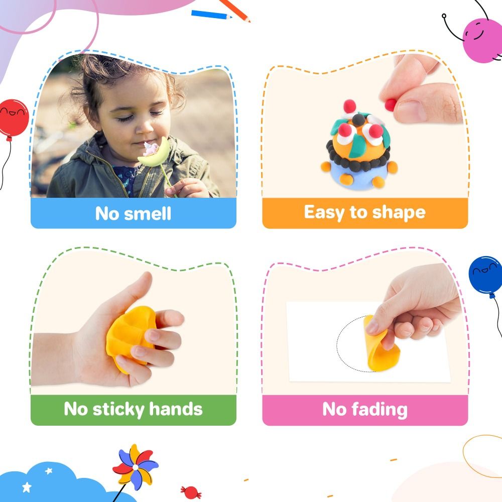 AliExpress Creative 24/32 Colors Polymer Clay Blocks Colorful DIY Oven Bake Clay Gift Lightweight Molding Plasticine, view 5