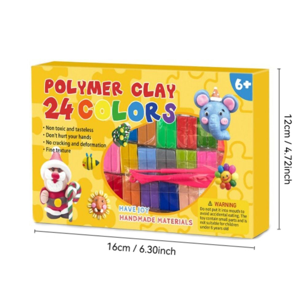 AliExpress Creative 24/32 Colors Polymer Clay Blocks Colorful DIY Oven Bake Clay Gift Lightweight Molding Plasticine, view 6