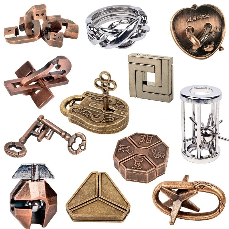 AliExpress Creative Classic IQ Metal Brain Teaser Magic Baffling Puzzles Game Toys for Children Adults Funny Kids Gifts