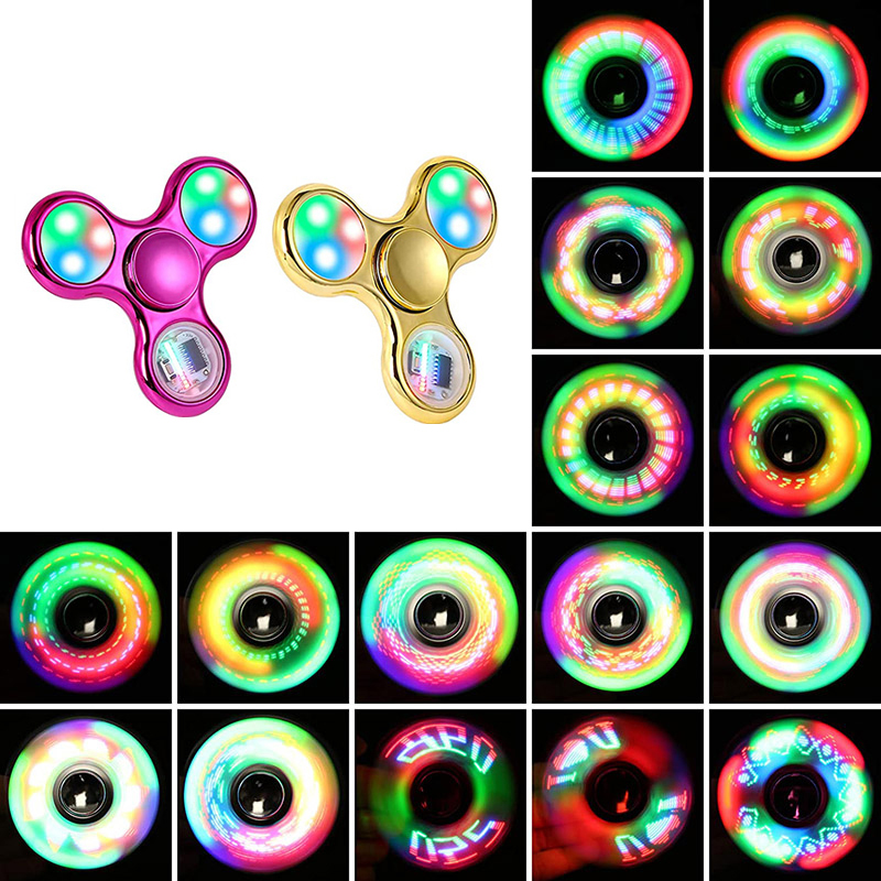 AliExpress Creative Luminous LED Light Fidget Spinner Hand Top Spinners Glow In Dark Light EDC Figet Spiner Finger Stress Relief Toys