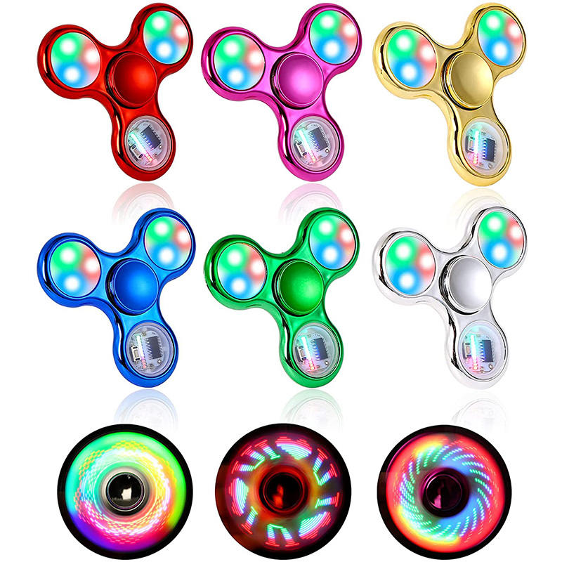AliExpress Creative Luminous LED Light Fidget Spinner Hand Top Spinners Glow In Dark Light EDC Figet Spiner Finger Stress Relief Toys, view 2