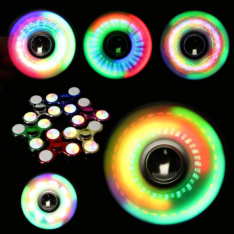 AliExpress Creative Luminous LED Light Fidget Spinner Hand Top Spinners Glow In Dark Light EDC Figet Spiner Finger Stress Relief Toys, view 3
