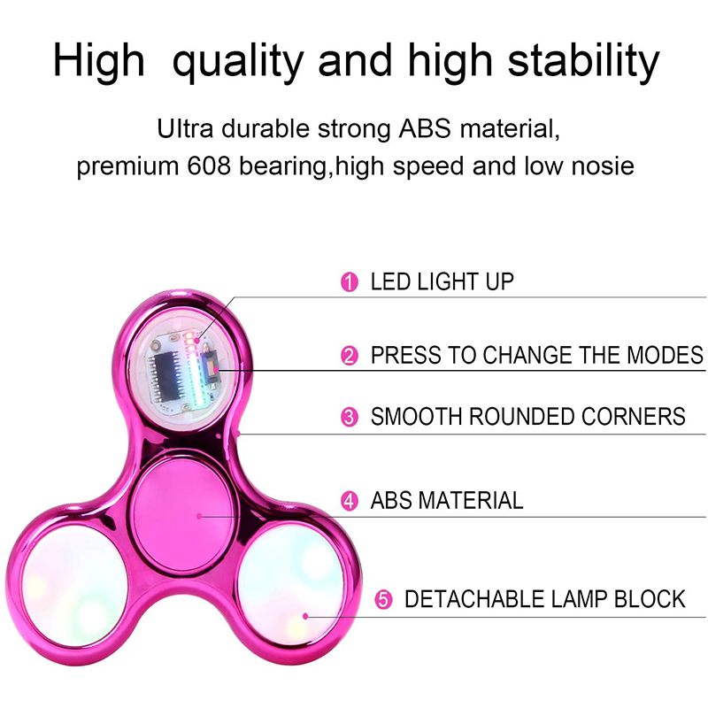 AliExpress Creative Luminous LED Light Fidget Spinner Hand Top Spinners Glow In Dark Light EDC Figet Spiner Finger Stress Relief Toys, view 5