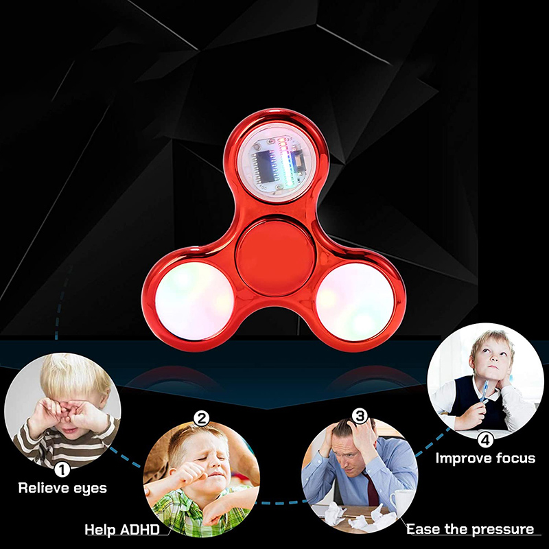 AliExpress Creative Luminous LED Light Fidget Spinner Hand Top Spinners Glow In Dark Light EDC Figet Spiner Finger Stress Relief Toys, view 6