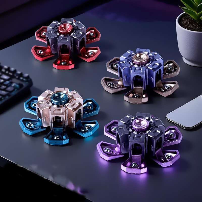 AliExpress Creative Transformable Finger Mecha Fidget Spinner Tech Aesthetic Mechanical Transformation Fidget Toy For Children Gift, view 3