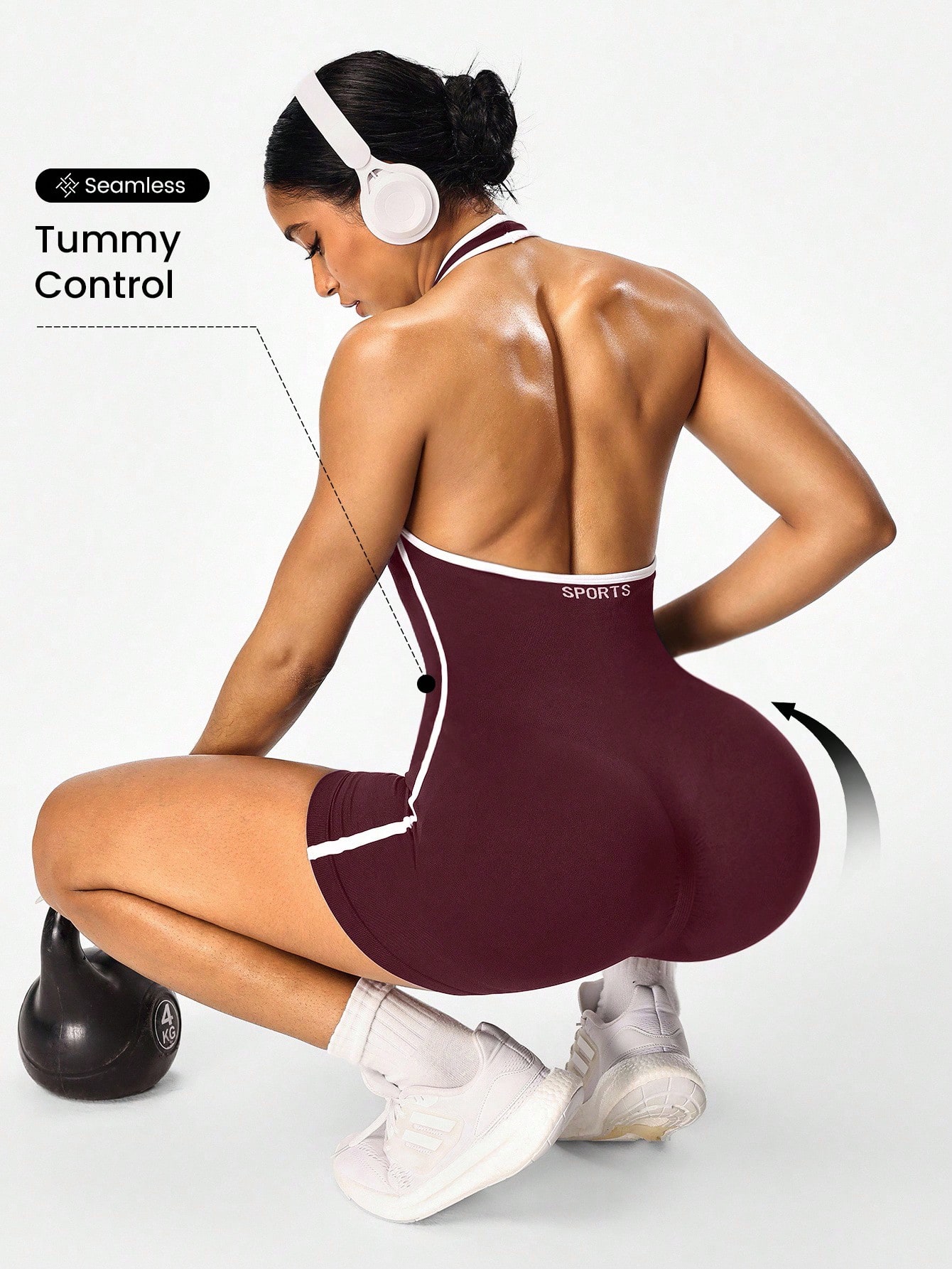 AliExpress Cross-Body yoga Jumpsuit with Color-Blocking Design, Backless Workout Jumpsuit for Women, Outerwear for Cross-Border Fitness and, view 5