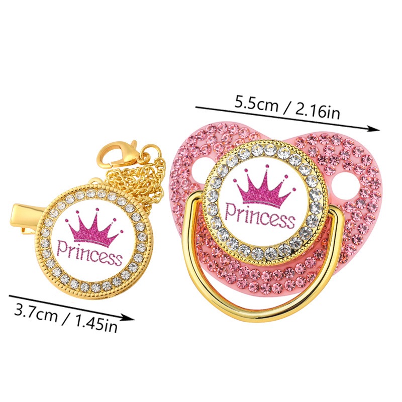 AliExpress Crown Newborn Pacifier Clip Chain Baby Dummy Silicone BPA Free Toddler Teether Infant Soother Nipple Baby Shower Gift, view 3
