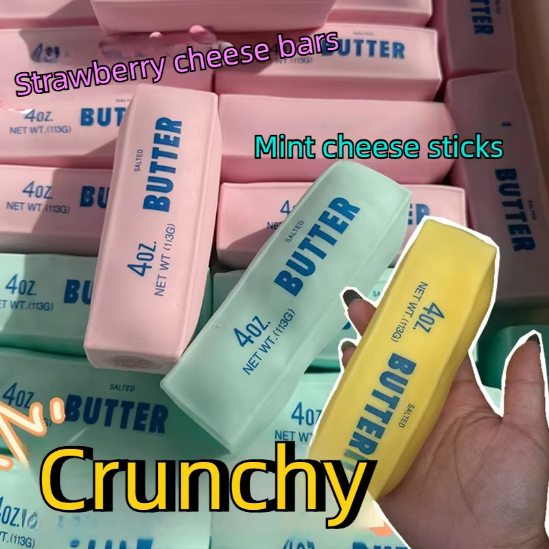 AliExpress Crunchy Butter Stick Squishy Toy Stress Ball Fidget Squeeze Toys Round Blocks Filled ASMR Anti Stress Release Hand Relax Gifts, view 2