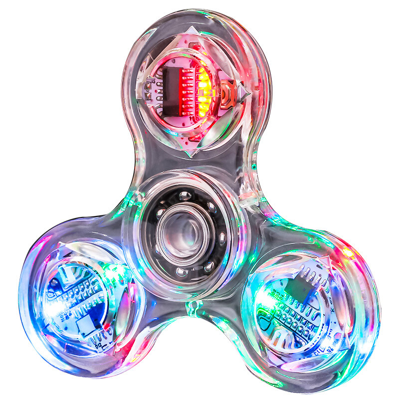 AliExpress Crystal Luminous LED Light Fidget Spinner Hand Top Spinners Glow in Dark EDC Stress Relief Toys Kinetic Gyroscope for Children