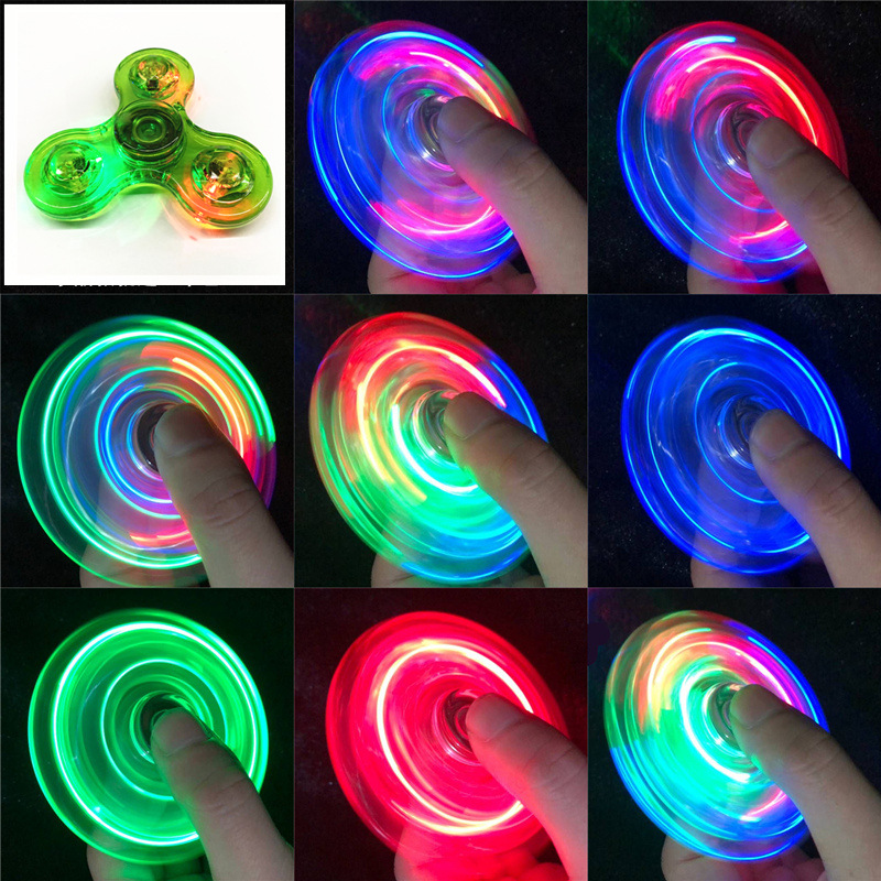 AliExpress Crystal Luminous LED Light Fidget Spinner Hand Top Spinners Glow in Dark EDC Stress Relief Toys Kinetic Gyroscope for Children, view 5
