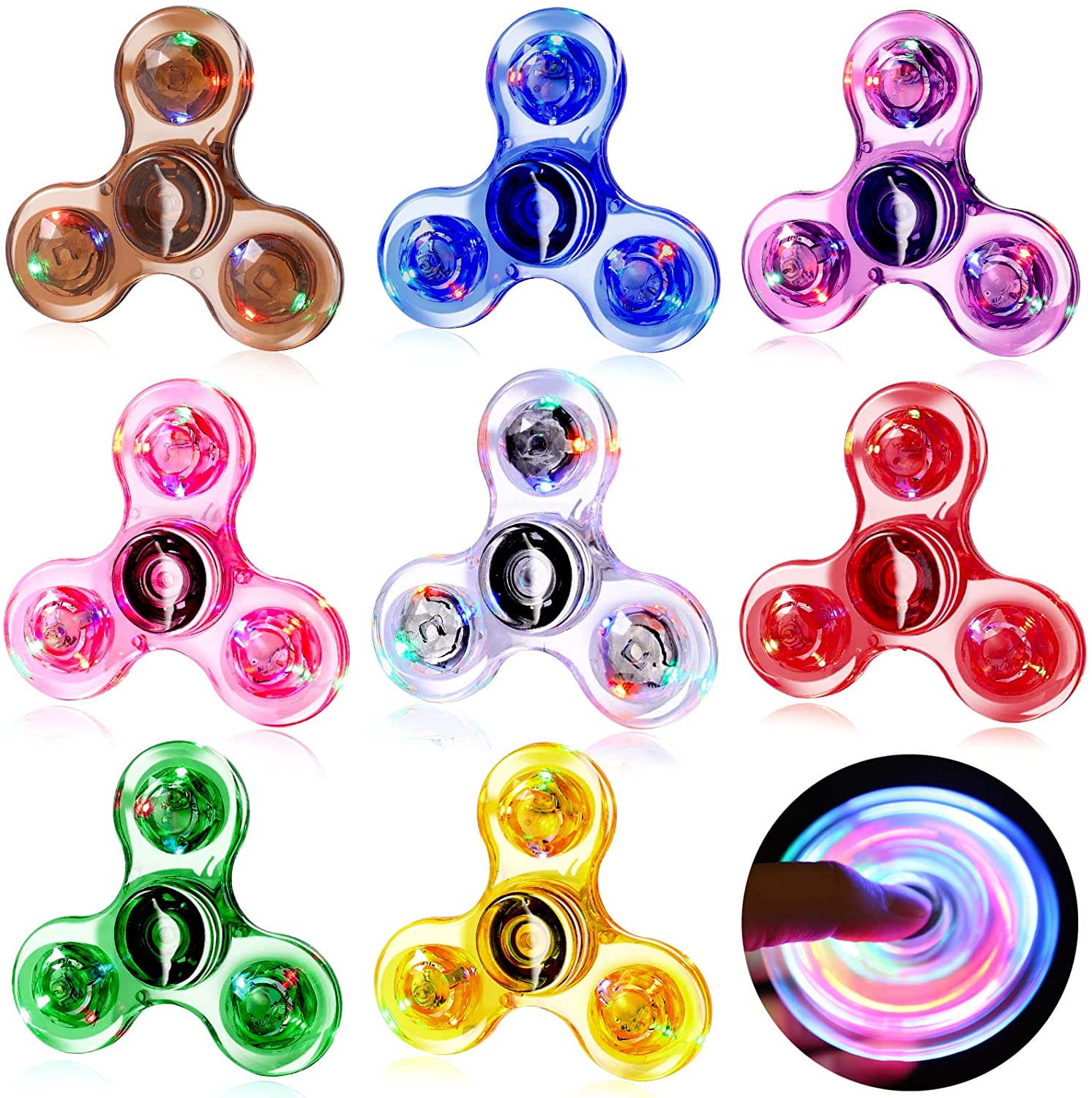 AliExpress Crystal Luminous LED Light Fidget Spinner Hand Top Spinners Glow in Dark EDC Stress Relief Toys Kinetic Gyroscope for Children