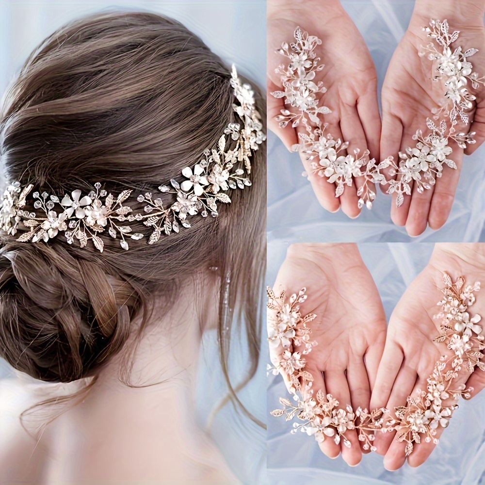 AliExpress Crystal Rhinestone Hair Vine Headband Leaf Flower Hairband Bridal Wedding Hair Accessories Jewelry Vine Headband Hairband Gift