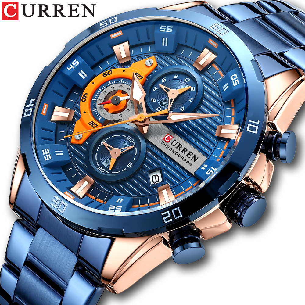 AliExpress CURREN 8402 Men's Stainless Steel Quartz Watch, view 2