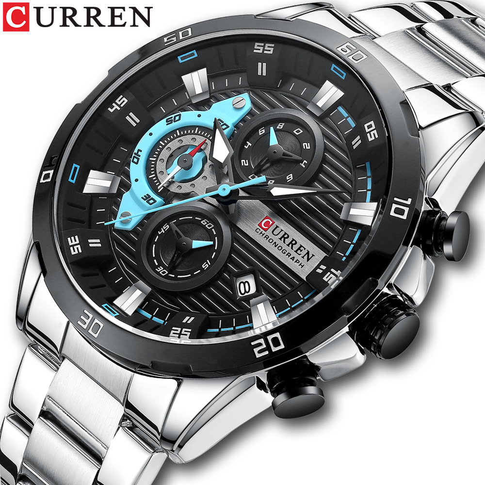 AliExpress CURREN 8402 Men's Stainless Steel Quartz Watch, view 3