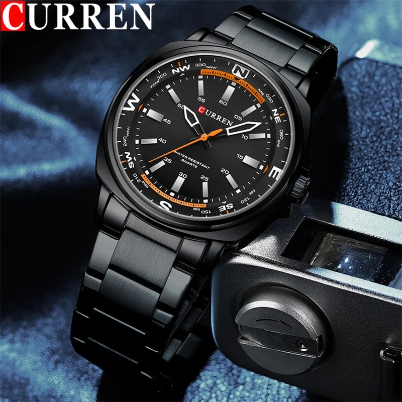 AliExpress CURREN 8455 Men's Stainless Steel Quartz Watch, view 5