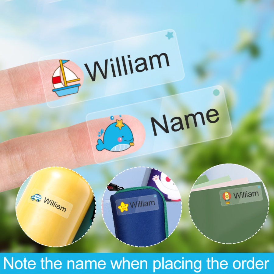 AliExpress Custom Transparent Waterproof Stickers for Kids - Personalized Name Labels for School, Sports Bottles & DIY Crafts,Multilingual‌, view 5