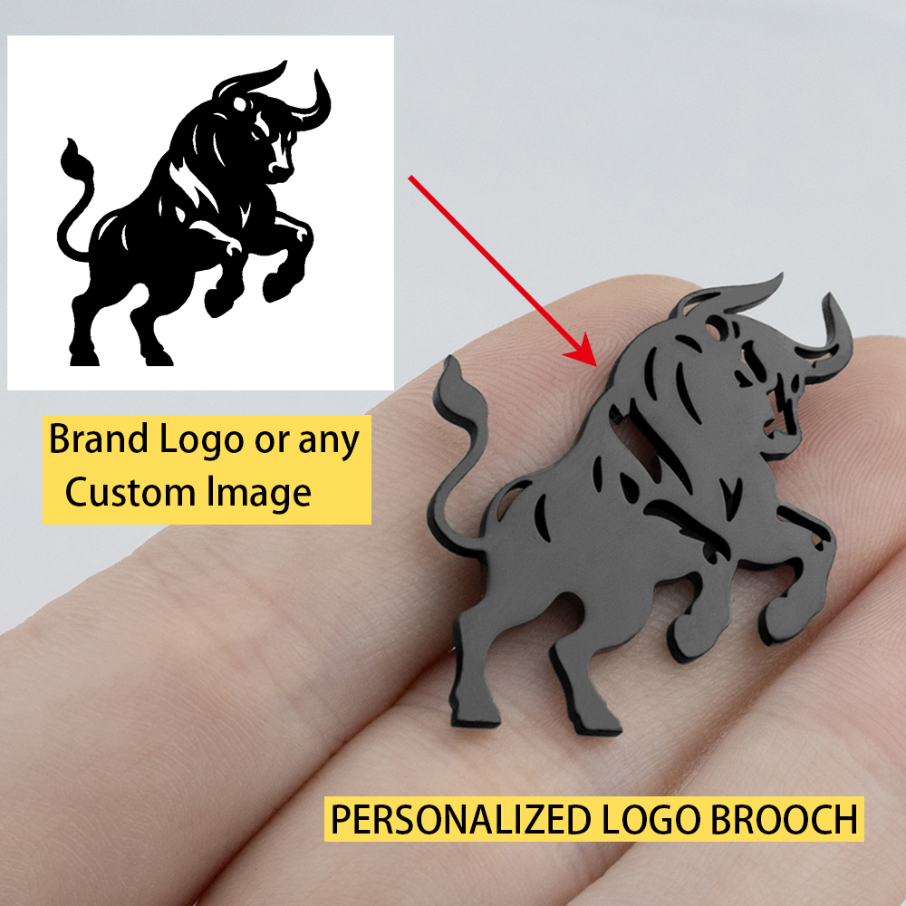 AliExpress Customized Personalized Company Logo painting Image Brooch, Stainless Steel Jewelry Brooch, Fashion Trend Gift, view 2