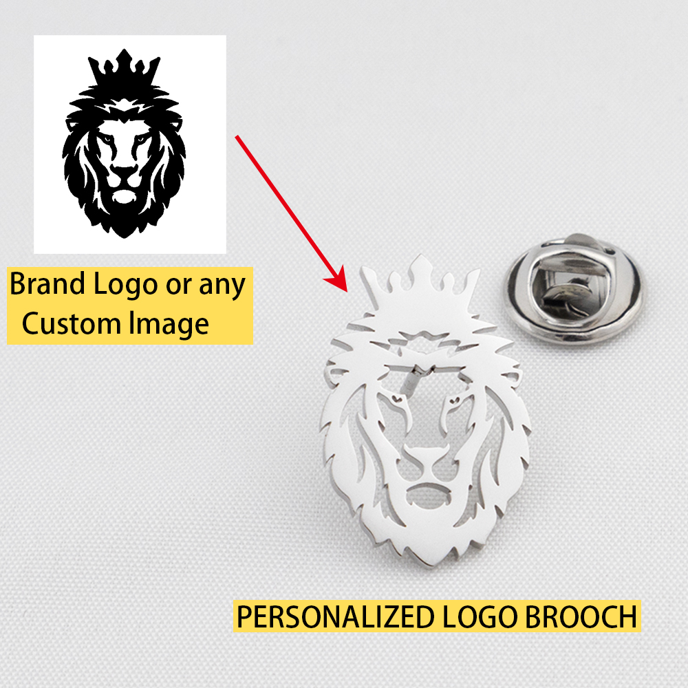 AliExpress Customized Personalized Company Logo painting Image Brooch, Stainless Steel Jewelry Brooch, Fashion Trend Gift, view 3