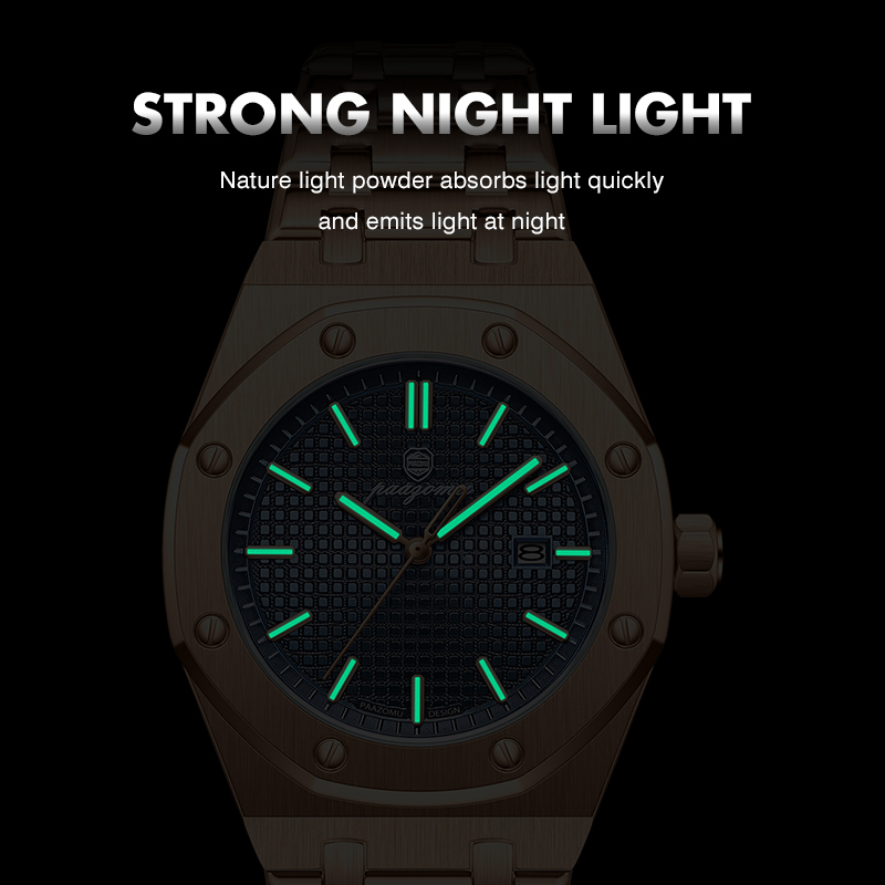 AliExpress Customized Watch PAAZOMU Business Man Wristwatch Waterproof Luminous Date Men Watch Stainless Steel Quartz Watches For Men Reloj, view 5