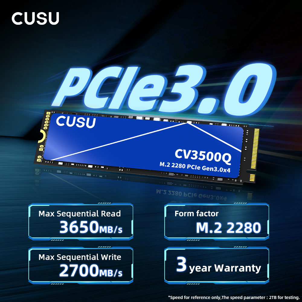 AliExpress CUSU M2 SSD 1TB 2TB NVMe SSD 512GB Hard Drive PCIe3.0 X4 Internal Solid State Disk for Laptop Desktop, view 3