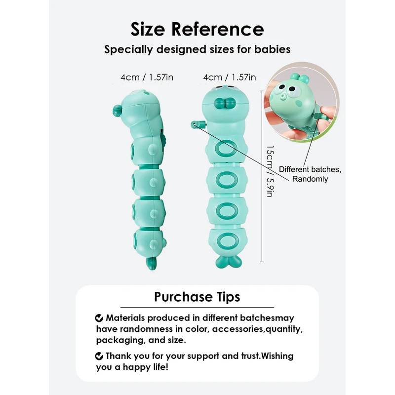 AliExpress Cute Articulated Chain Caterpillar Crawling Toy Kids Early Education Stress Relief Fidget Toy Children Holiday Gift, view 2