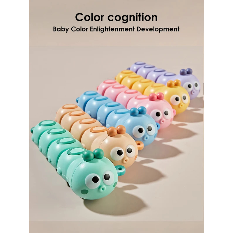 AliExpress Cute Articulated Chain Caterpillar Crawling Toy Kids Early Education Stress Relief Fidget Toy Children Holiday Gift, view 3
